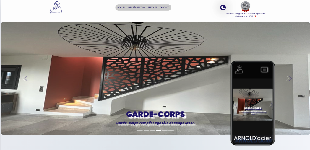 Image de la page d'accueil d'ARNOLD'Acier