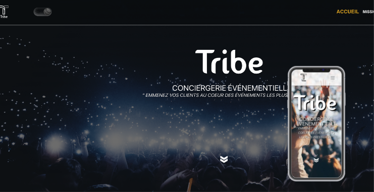 Image de la page d'accueil de Tribe